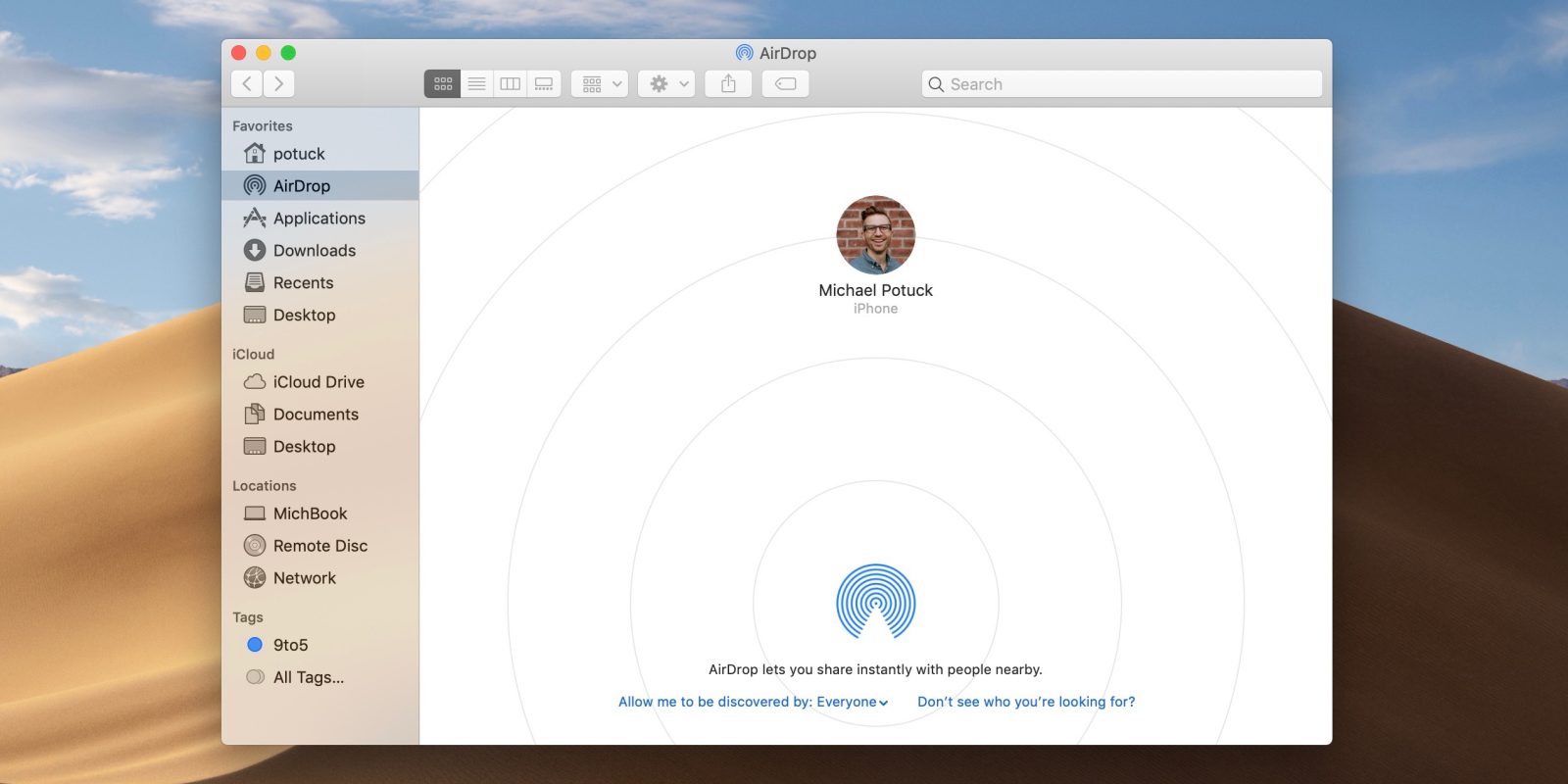 Airdrop on a mac